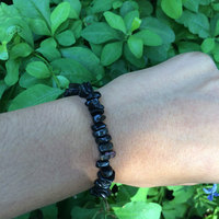 Lava Rock, Black Obsidian and Tourmaline bracelet - Thumbnail 2
