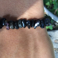 Lava Rock, Black Obsidian and Tourmaline bracelet - Thumbnail 3