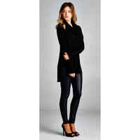 Soft Fuzzy Cowl Neck Sweater - Thumbnail 2