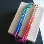 Rainbow Chainmaille Bracelet Half Persian Chain Link Gay Pride Jewelry-1