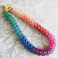 Rainbow Chainmaille Bracelet Half Persian Chain Link Gay Pride Jewelry - Thumbnail 4