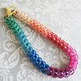 Rainbow Chainmaille Bracelet Half Persian Chain Link Gay Pride Jewelry-4