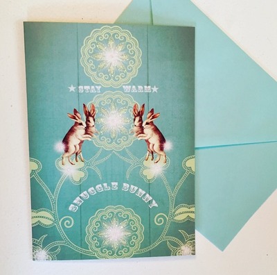 Snuggle Bunny Winter Card