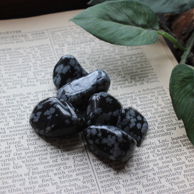 Tumbled snowflake obsidian 