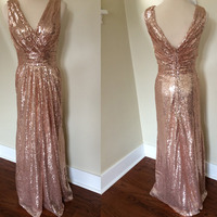 long bridesmaid dresses, sparkle bridesmaid dresses, Shining bridesmaid dresses, 2018 new bridesmaid dresses, cheap bridesmaid dresses, BD501 - Thumbnail 2