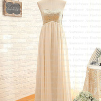 long bridesmaid dress, open back bridesmaid dress, sequin bridesmaid dress, chiffon bridesmaid dress, affordable bridesmaid dress, PD15494 - Thumbnail 1