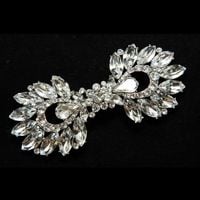  Dress Sash Belt Crystal Rhinestone Wedding Bridal Clasp Buckle Matching Button - Thumbnail 3