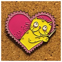 Knife Cat Valentine Enamel Pin 080 - Thumbnail 1