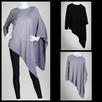 One Sleeve Asymmetrical Poncho Top