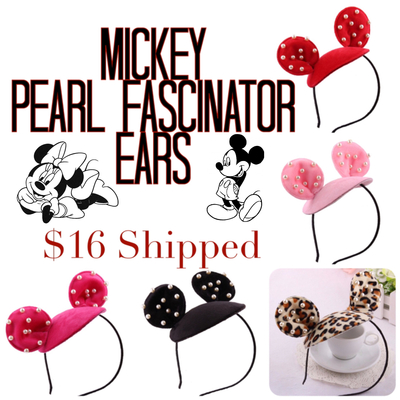 Mickey pearl fascinator ears