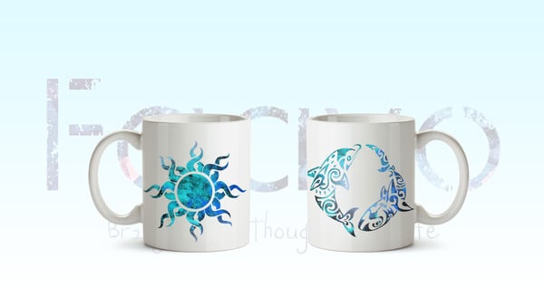 Coffee Mug Tribal Marine Beach Ceramic Cup