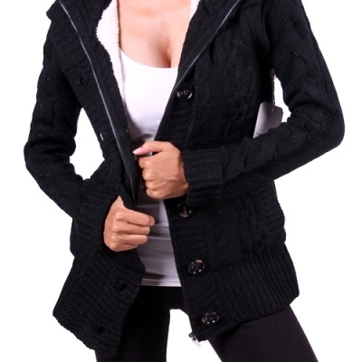 Cable knit jacket
