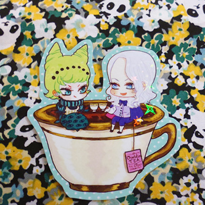 Charlatans tea time holographic sticker