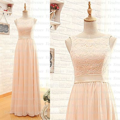 Long bridesmaid dress, lace bridesmaid dress, elegant bridesmaid dress, popular bridesmaid dress, wedding party dress, pd15204 - Thumbnail 2