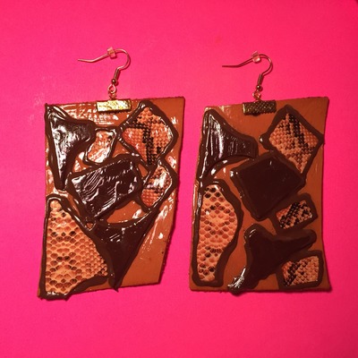 African leather earrings