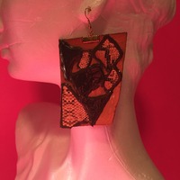 African Leather Earrings - Thumbnail 2