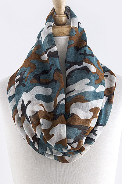 MILITARY PRINT INFINITY SCARF