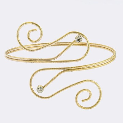 Swirl design crystal accent arm cuff
