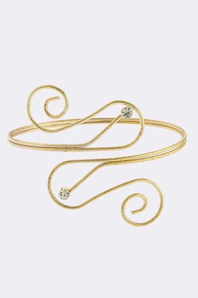 SWIRL DESIGN CRYSTAL ACCENT ARM CUFF