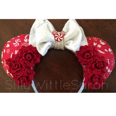 Candy cane floral inspired ears