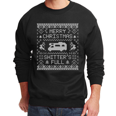 Merry christmas shitter's full men's sweater xmas santa gift sweatshirt t-shirt black