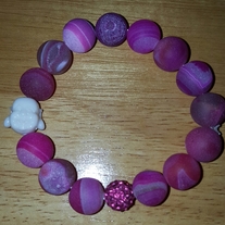 Pink Protection Reiki Yoga Buddha Druzy Bracelet