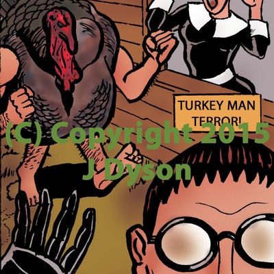 Mr. peepers "turkey man terror" mailable postcard