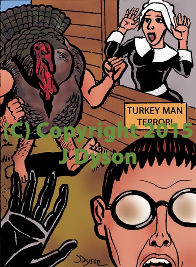 Mr. Peepers "Turkey Man Terror" Mailable Postcard