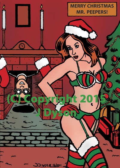 Mr. Peepers "Down the Chimney" Mailable Postcard