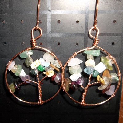 All mixed up tree of life earrings