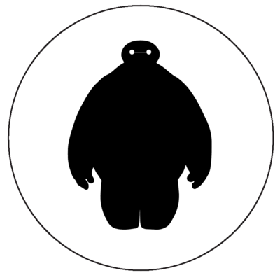 Baymax silhouette 2.25" pin back button