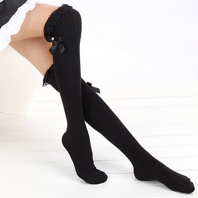 Sweet bowknot bud silk stockings