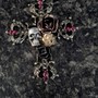 Retro Chic Punk Skull Cross Flowers & Rhinestone Necklace-1