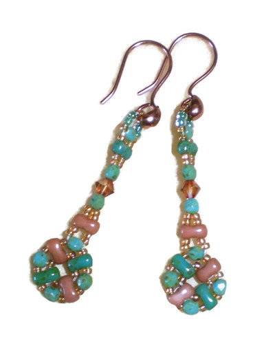 Turquoise and Copper Pendulum Earrings