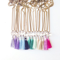 Tassel Necklace with Vintage Chandelier Crystal - Thumbnail 3