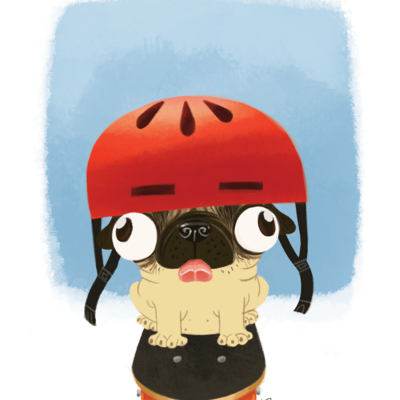 Roller pug print