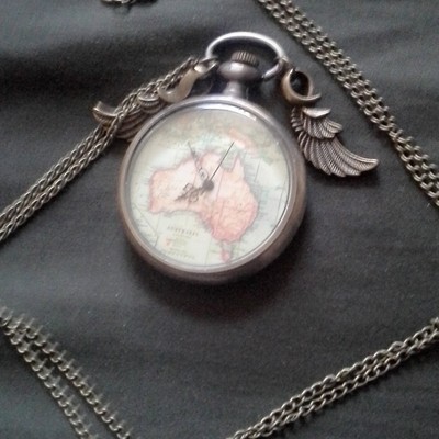 Steampunk vintage european american map watch