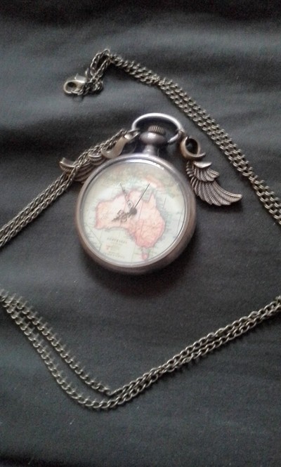 Steampunk vintage european american map watch
