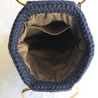DEREK LAM Indigo Blue Knit Bucket Bag - Thumbnail 2