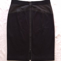 ELIE TAHARI "Valeria" Lamb Leather Panel Pencil Skirt - Thumbnail 1