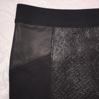 ELIE TAHARI "Valeria" Lamb Leather Panel Pencil Skirt - Thumbnail 2