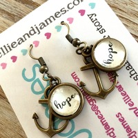 Pendant Earrings with Charm - Thumbnail 2
