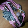 Pink Angel Wing, Hamsa, Faith, Infinity Wrap Bracelet -2