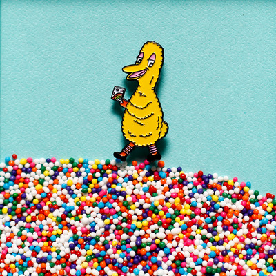 Shitty big bird enamel pin sw027