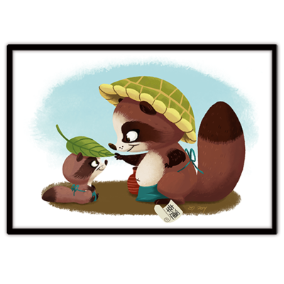 Tanuki in training print