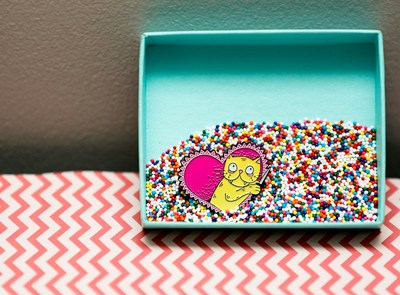 Knife Cat Valentine Enamel Pin 080