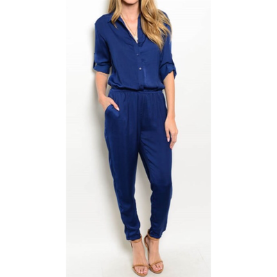 Silky Blue Jumpsuit