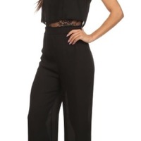 Black Jumpsuit w/Lace - Thumbnail 3
