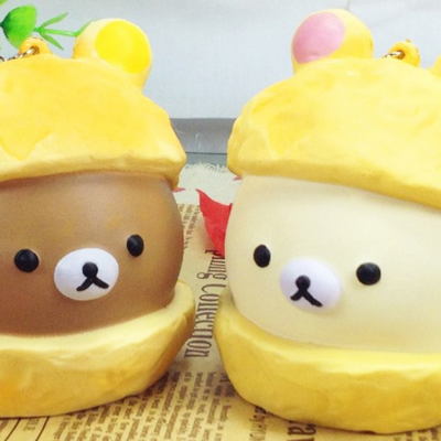 Rilakkuma cream puff squishies squishy cell phone charm - Thumbnail 3