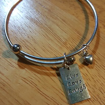 Live, Love, Laugh Silver Plated Bangle 